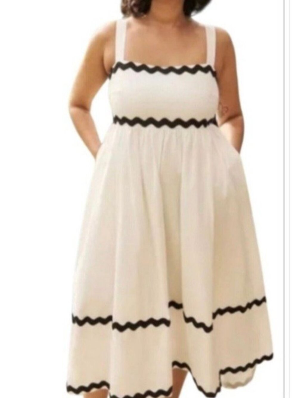 Torrid Belle Isle Size 2 Sleeveless White Maxi Dress Lined Beach Palms Ric Rac - Picture 2 of 6